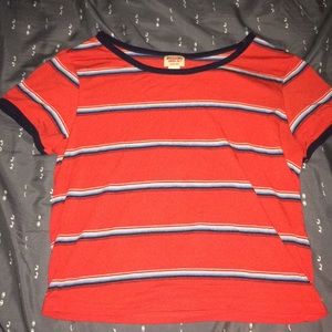 Striped Red Cropped Shirt